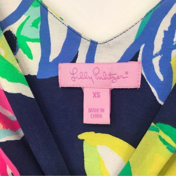 Lilly Pulitzer FLEUR Navy Colorful Resort Travelers Dress - Picture 13 of 15